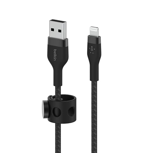 BELKIN BOOST CHARGE PRO FLEX USB A CABLE WITH LIGHTNING CONNECTOR BLACK CAA010BT3MBK - Image 2
