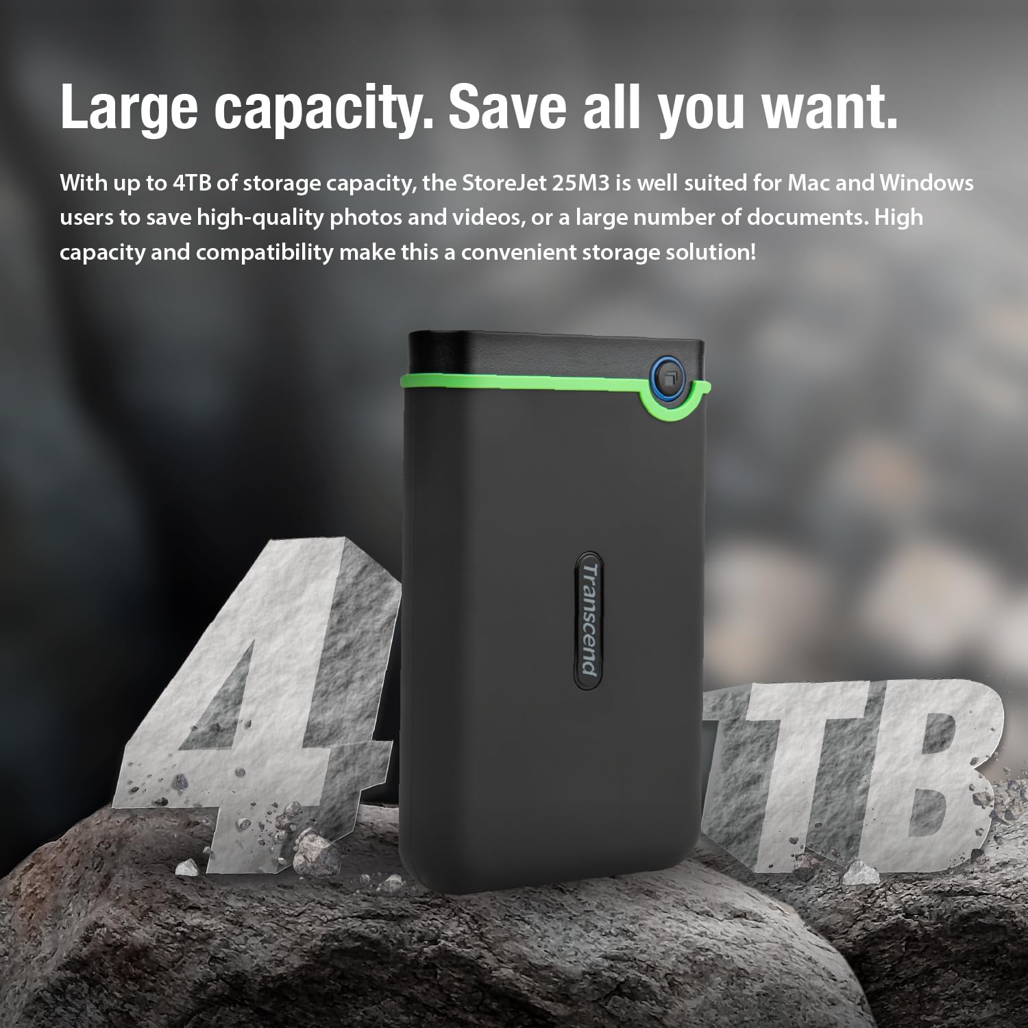 TRANSCEND 2TB EXTERNAL HDD M3S USB 3.0 BLACK TS2TSJ25M3S - Image 8