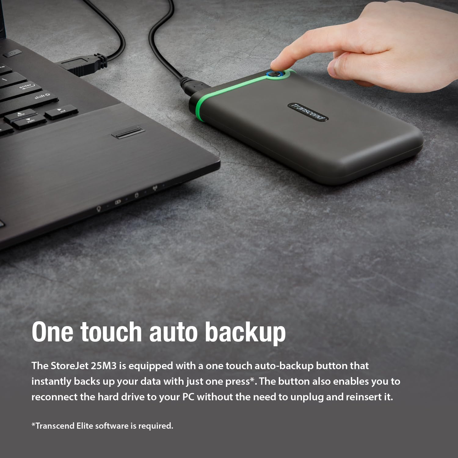 TRANSCEND 2TB EXTERNAL HDD M3S USB 3.0 BLACK TS2TSJ25M3S - Image 9