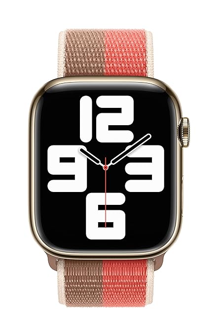 APPLE IWATCH 45MM PINK POMELO/TAN SPORT LOOP BAND ML303 - Image 3