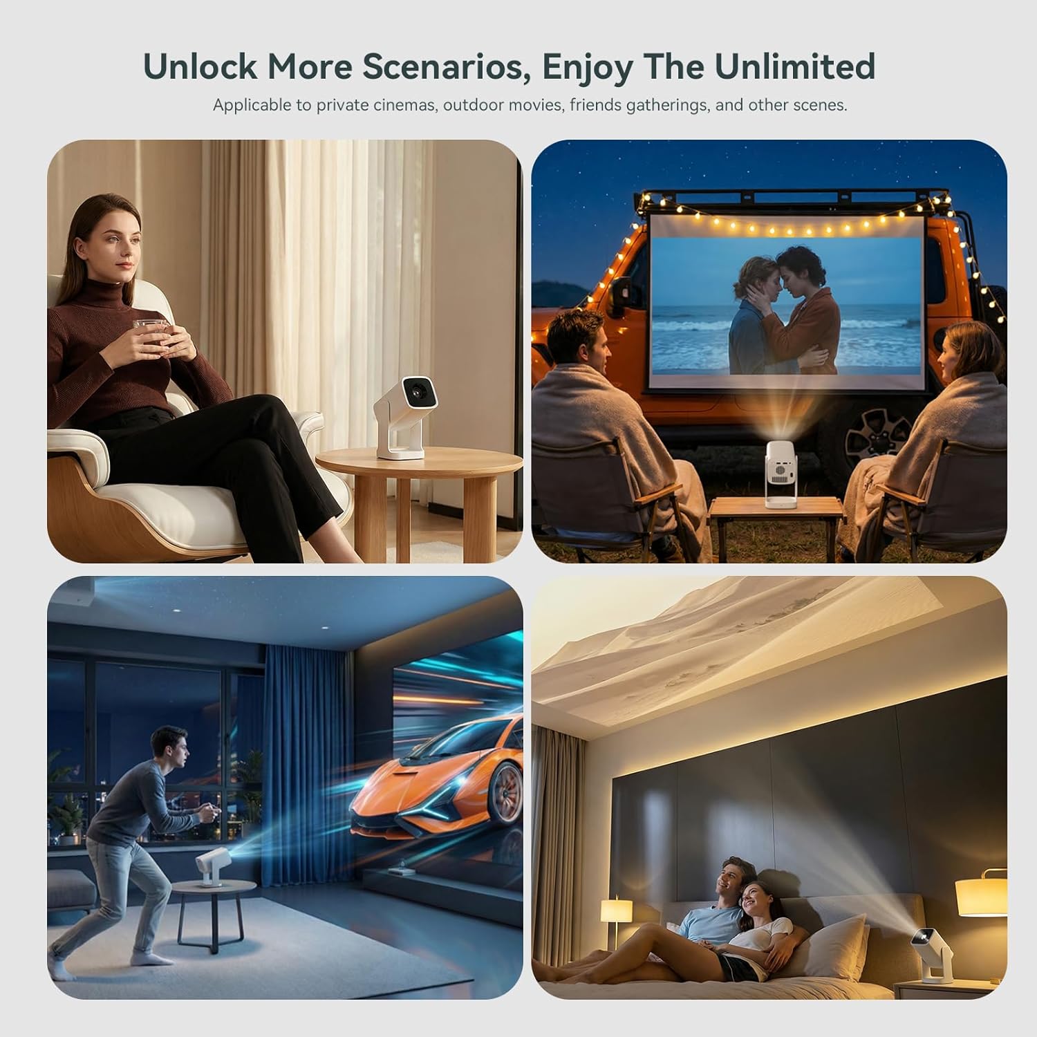 WANBO CUBE 1 360 ADJUSTABLE SMART PROJECTOR WITH WI-FI AND BLUETOOTH ANDROID TV 11 ALPINE WHITE - Image 10