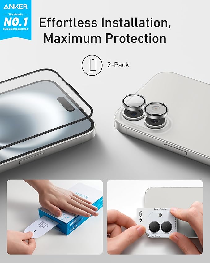 ANKER IPHONE 16 PRO MAX EASY FIT SCREEN PROTECTOR KIT HD 2-PACK A720AH0C - Image 2