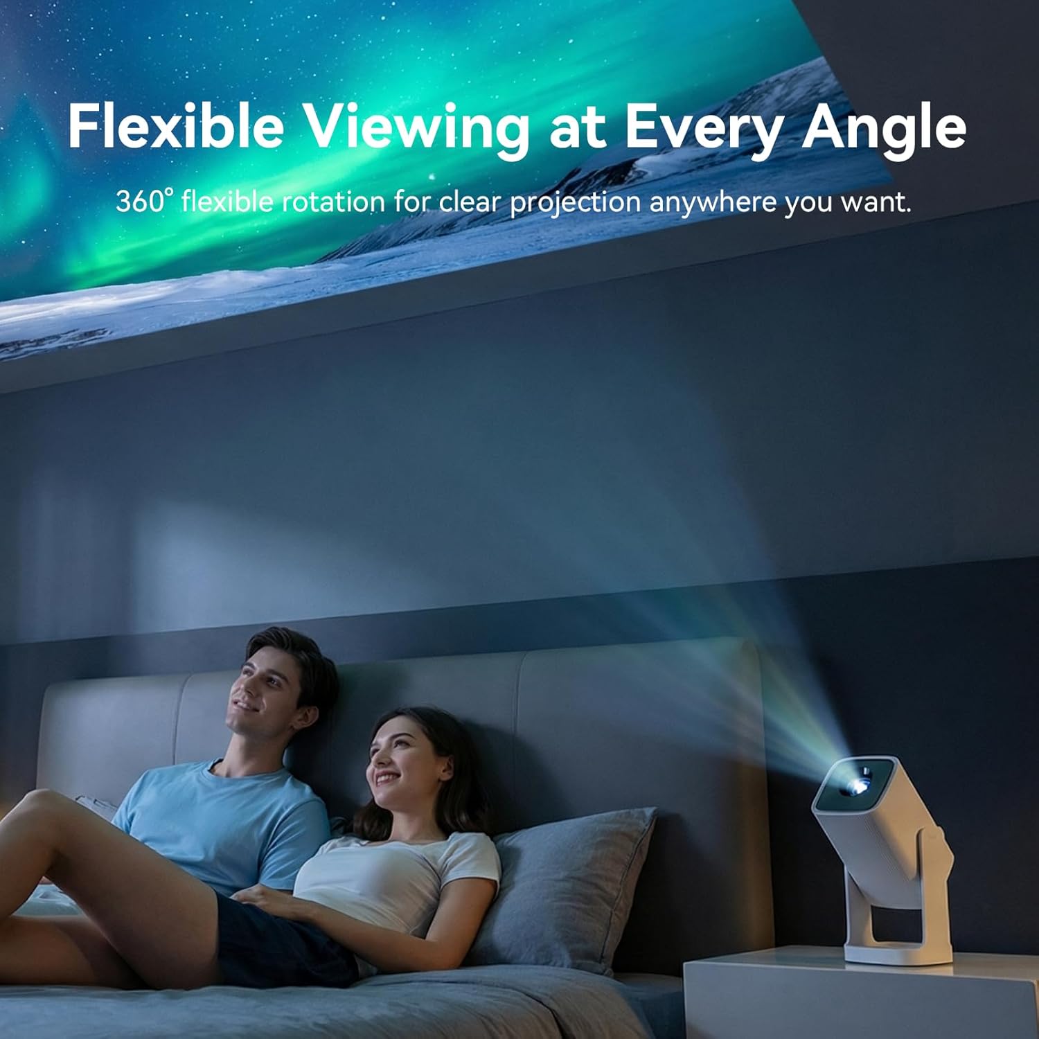 WANBO CUBE 1 360 ADJUSTABLE SMART PROJECTOR WITH WI-FI AND BLUETOOTH ANDROID TV 11 ALPINE WHITE - Image 8