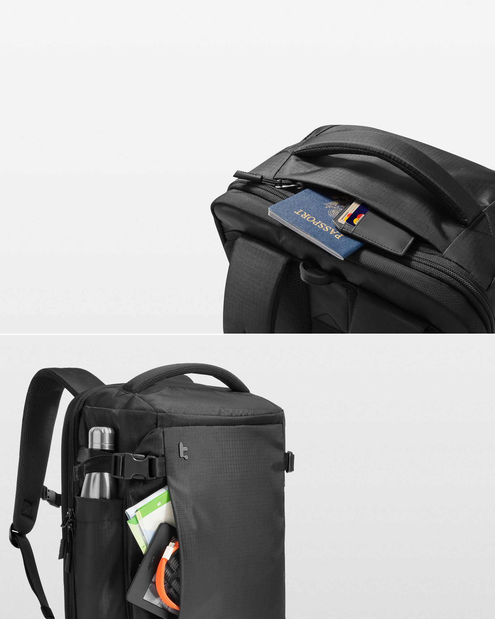 TOMTOC NAVIGATOR T66 17 INCH/40L LITEWAY TRAVEL BACKPACK BLACK T66M1D2 - Image 6