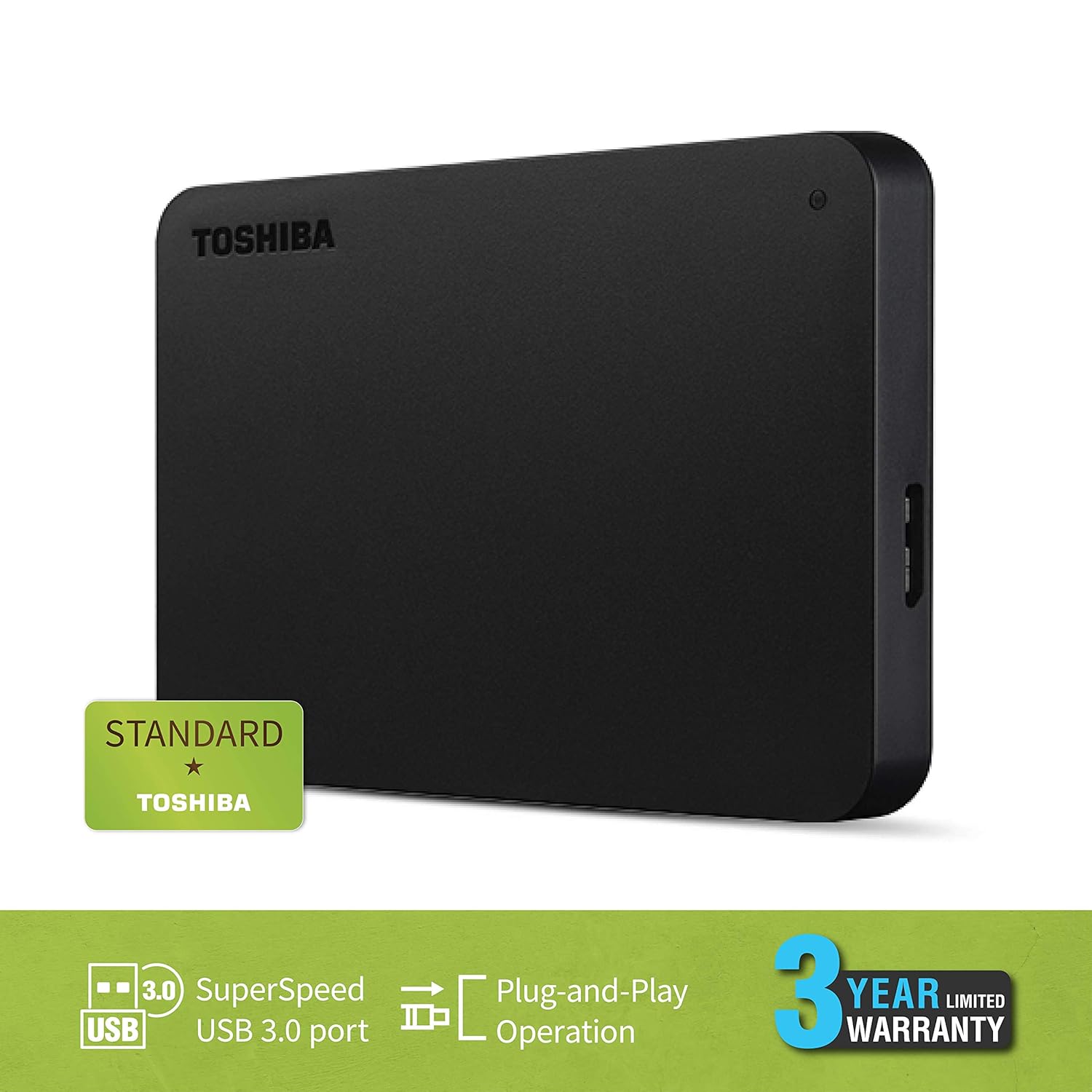 TOSHIBA CANVIO BASICS EXTERNAL HARD DRIVE 1TB BLACK HDTB510EK3AA - Image 4