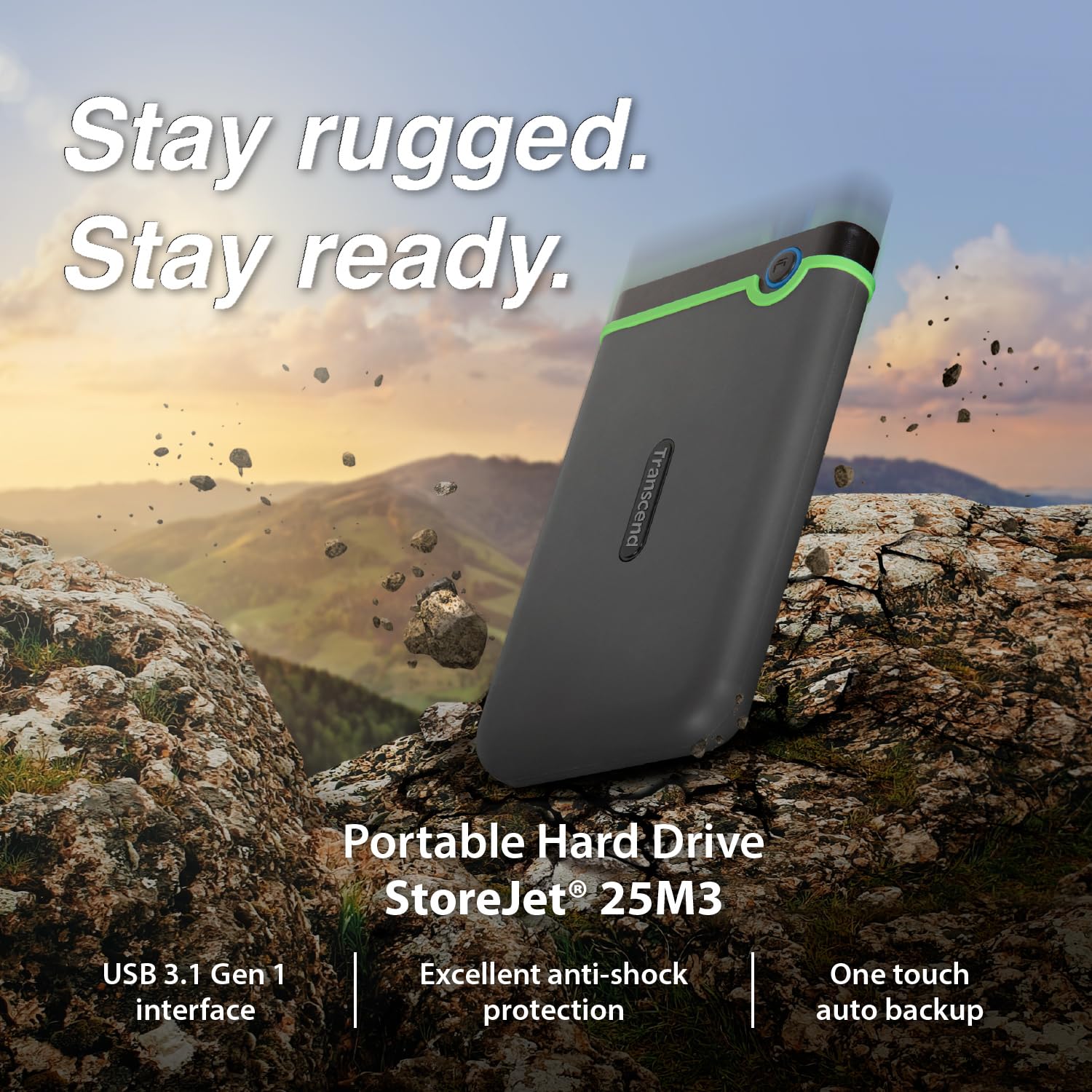 TRANSCEND 2TB EXTERNAL HDD M3S USB 3.0 BLACK TS2TSJ25M3S - Image 3