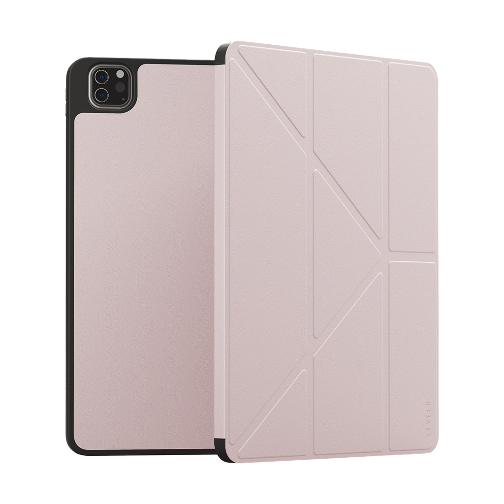 LEVELO IPAD PRO 11 INCH ELEGANT HYBRID LEATHER MAGNETIC CASE PINK LVLELGP11PK - Image 2