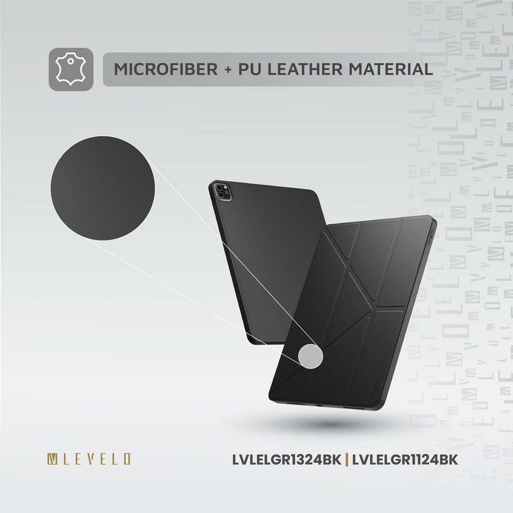 LEVELO ELEGANTE IPAD AIR PRO 13 SCRATCH RESISTANT COATING CASE BLACK LVLELGP1324BK - Image 4