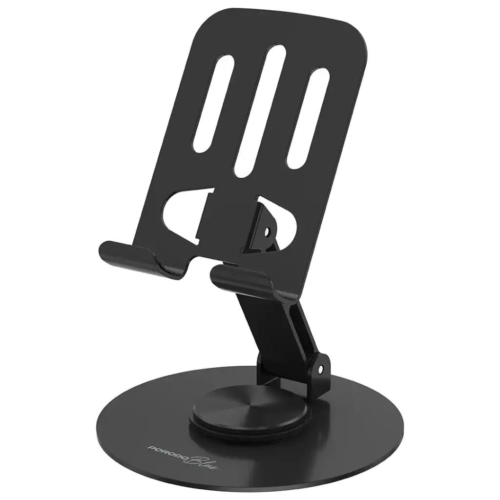 PORODO BLUE DESKTOP PHONE HOLDER 360 ROTATING BASE BLACK PBW02BK - Image 2