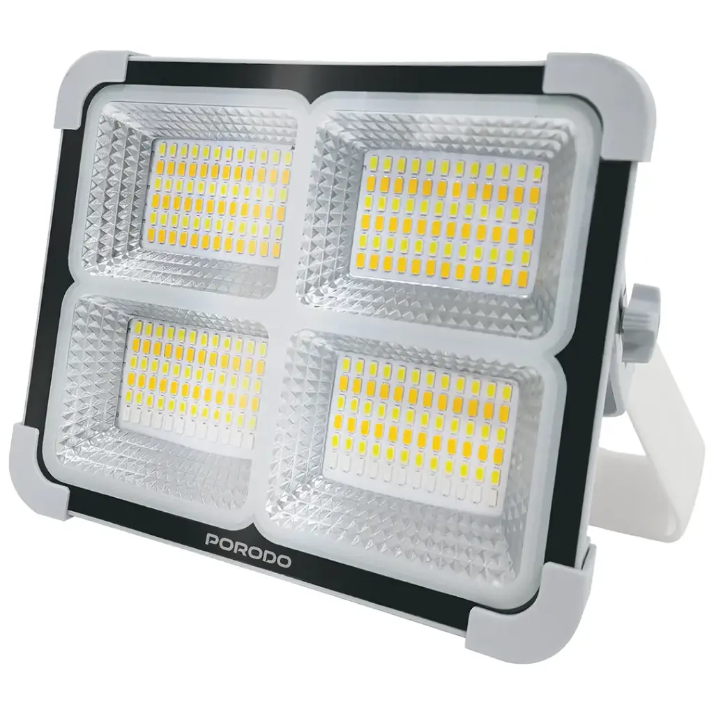 PORODO LIFESTYLE SUNLITE SOLAR POWERED RECHARGEABLE OUTDOOR LED LIGHT GRAY PDQTS100WH - Image 2