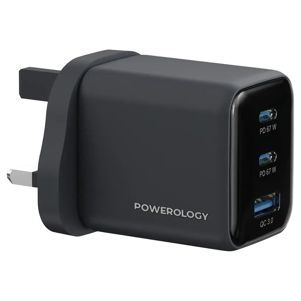 POWEROLOGY VOLT-X 67W MULTI PORT GAN WALL CHARGER PD67W BLACK PWP5467BK - Image 2