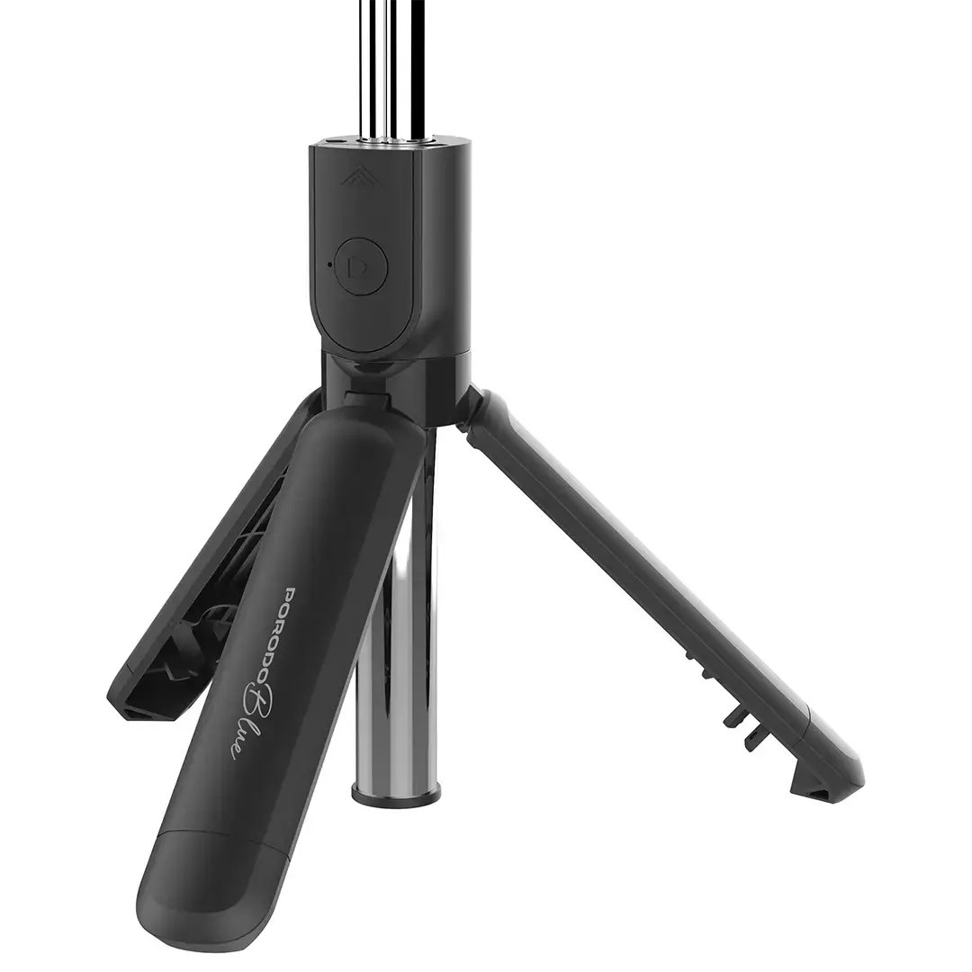 PORODO BLUE FLEXI TRIPOD SELFIE STICK WITH FOLDABLE TRIPOD BLACK PBS03SSTBK - Image 4