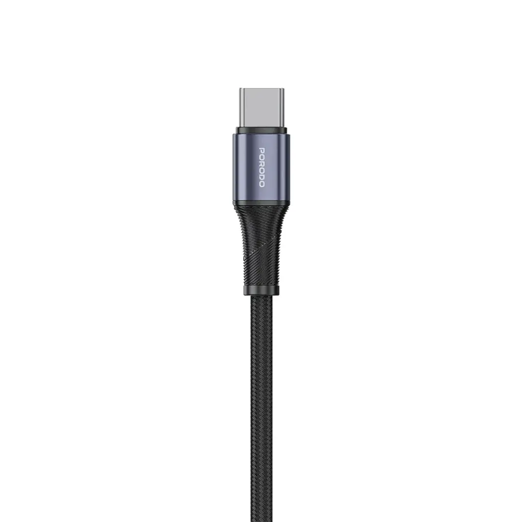 PORODO GAN 65W MULTI PORT WALL CHARGER WITH TYPE C TO TYPE C CABLE BLACK PDFWCH071CBK - Image 5