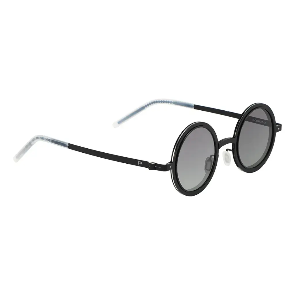PORODO LIFESTYLE GENEVA ROUND FRAME SUNGLASSES BLACK PDLFST5200BK - Image 2
