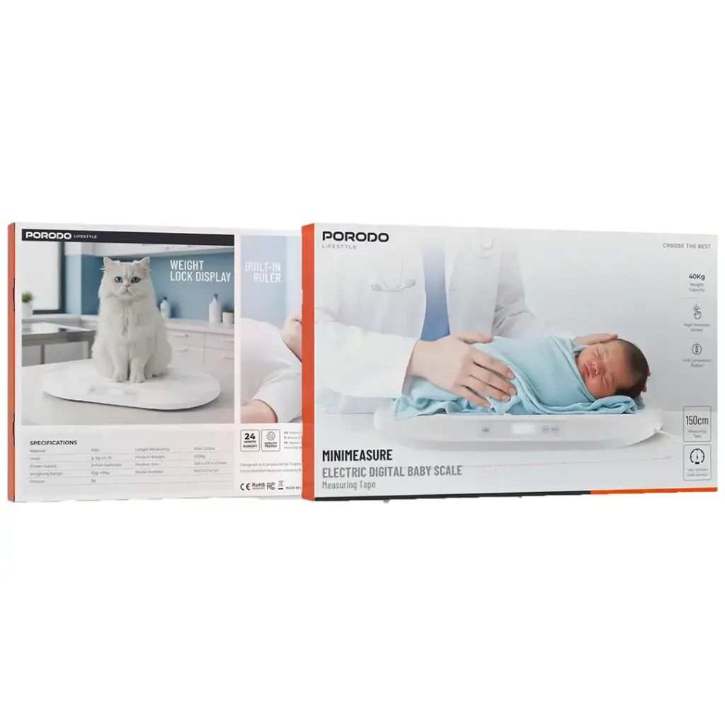 PORODO LIFESTYLE MINIMEASURE ELECTRIC DIGITAL BABY SCALE WHITE PDLFSTDC5HWH - Image 4