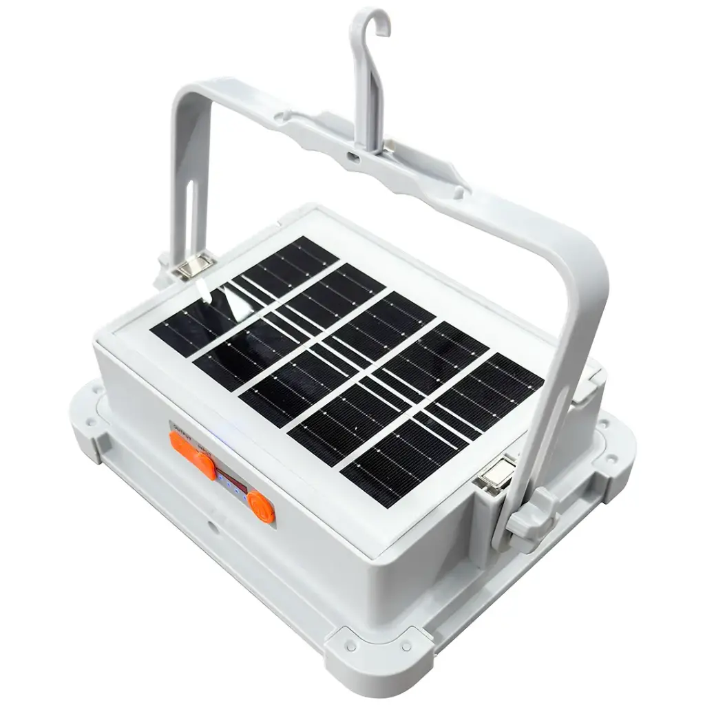 PORODO LIFESTYLE SUNLITE SOLAR POWERED RECHARGEABLE OUTDOOR LED LIGHT GRAY PDQTS100WH - Image 4