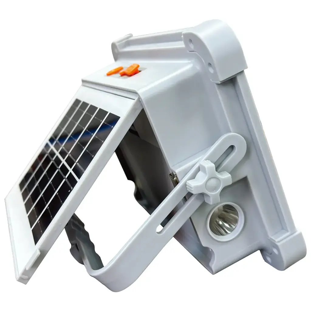 PORODO LIFESTYLE SUNLITE SOLAR POWERED RECHARGEABLE OUTDOOR LED LIGHT GRAY PDQTS100WH - Image 3