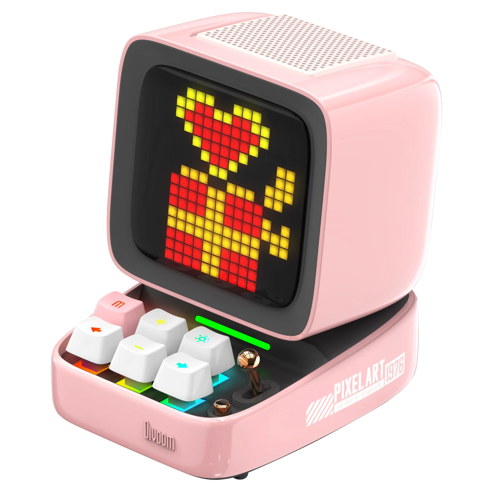 DIVOOM DITOO PRO RETRO PIXEL ART BLUETOOTH SPEAKER WITH RGB MECHANICAL KEYBOARD PINK - Image 4