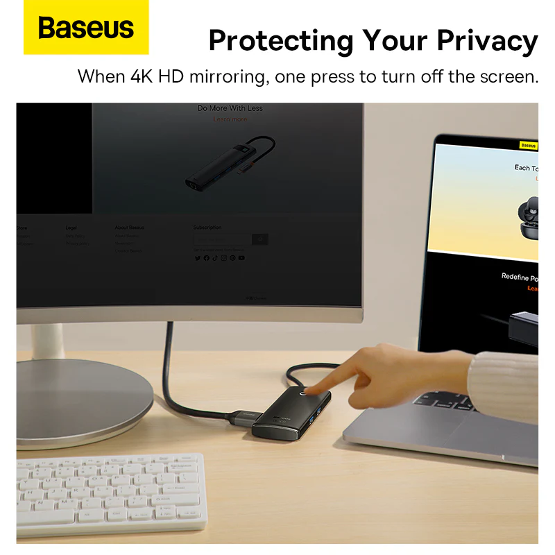 BASEUS LITE SERIES 6 PORT TYPE C HUB DOCKING STATION BLACK BS-0H019 - Image 8
