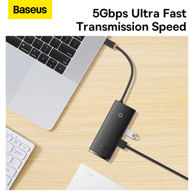 BASEUS LITE SERIES 6 PORT TYPE C HUB DOCKING STATION BLACK BS-0H019 - Image 10