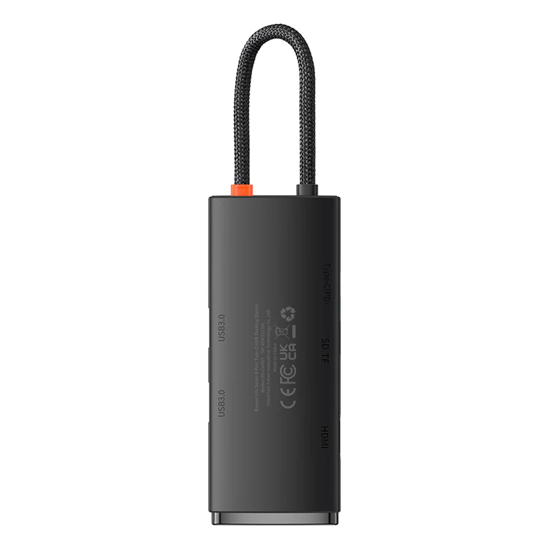 BASEUS LITE SERIES 6 PORT TYPE C HUB DOCKING STATION BLACK BS-0H019 - Image 3