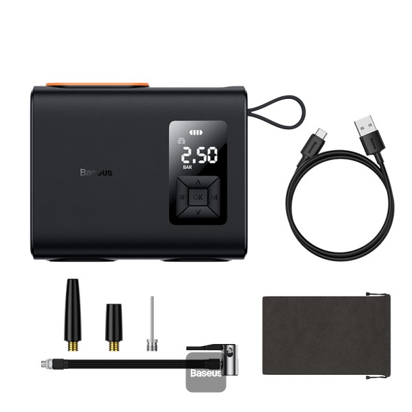 BASEUS ENERGY PUMP MEGA SERIES DUAL CYLINDER WIRELESS INFLATOR BLACK BS-CG007 - Image 2