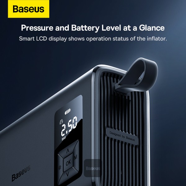 BASEUS ENERGY PUMP MEGA SERIES DUAL CYLINDER WIRELESS INFLATOR BLACK BS-CG007 - Image 5