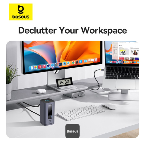 BASEUS SPACEMATE SERIES 10 IN 1 MAC DOCKING STATION SPACE GREY B00568102813-00-GY - Image 3