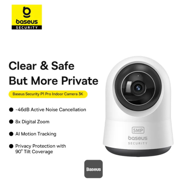 BASEUS SECURITY P1 PRO SERIES INDOOR CAMERA 3K UK MOON WHITE S0TV022133 - Image 10