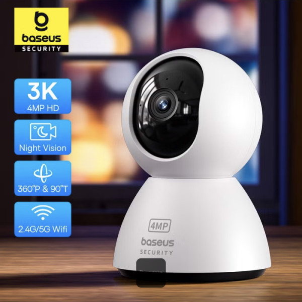 BASEUS SECURITY P1 SERIES INDOOR CAMERA 3K UK MOON WHITE S0TV012133 - Image 2