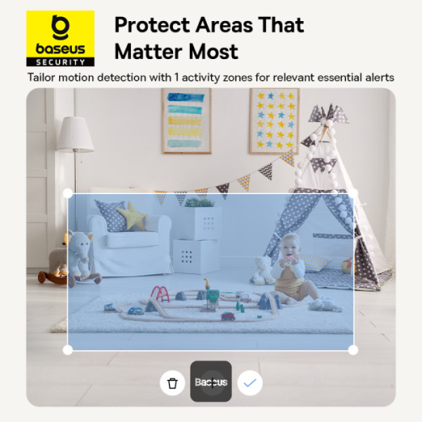 BASEUS SECURITY P1 SERIES INDOOR CAMERA 3K UK MOON WHITE S0TV012133 - Image 8