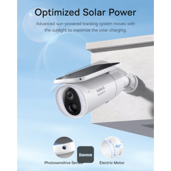 BASEUS SECURITY S1 SERIES OUTDOOR CAMERA 2K MOON WHITE S0SW002130 - Image 2