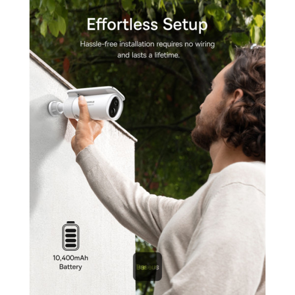 BASEUS SECURITY S1 SERIES OUTDOOR CAMERA 2K MOON WHITE S0SW002130 - Image 5