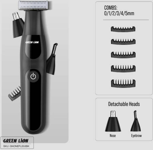 GREEN LION ONE BLADE PLUS HAIR TRIMMER NOSE EYEBROW BLACK GNONEPLS53BK - Image 8
