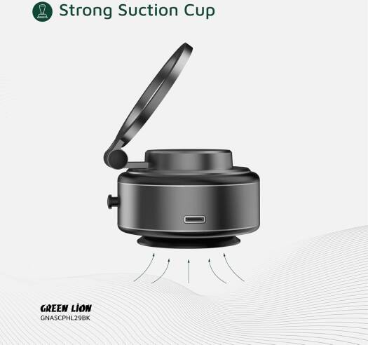 GREEN LION AUTO SUCTION PHONE HOLDER MATTE BLACK GX-29 GNASCPHL29BK - Image 5