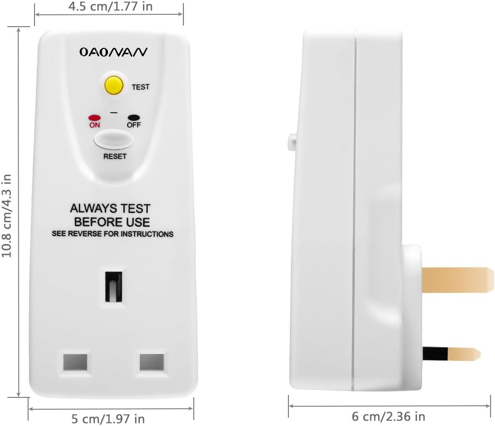 OAONAN PORTABLE RCD SAFETY UK PLUG ADAPTER NB-H3E - Image 7