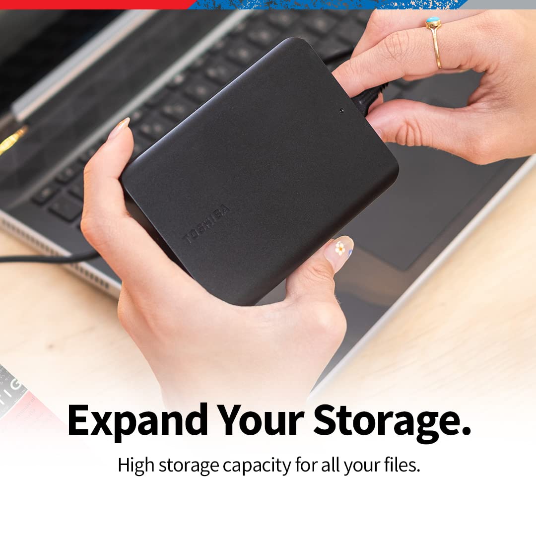 TOSHIBA CANVIO BASICS EXTERNAL HARD DRIVE 2TB BLACK HDTB520EK3AA - Image 3