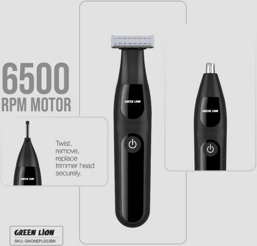 GREEN LION ONE BLADE PLUS HAIR TRIMMER NOSE EYEBROW BLACK GNONEPLS53BK - Image 9