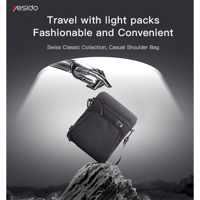 YESIDO 11 INCH SHOULDER BAG BLACK WB31 - Image 2