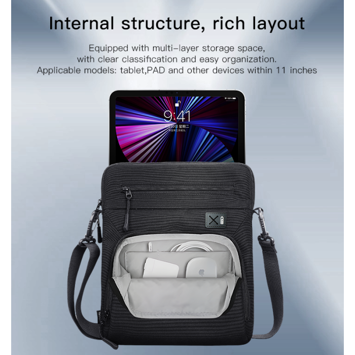 YESIDO 11 INCH SHOULDER BAG BLACK WB31 - Image 4