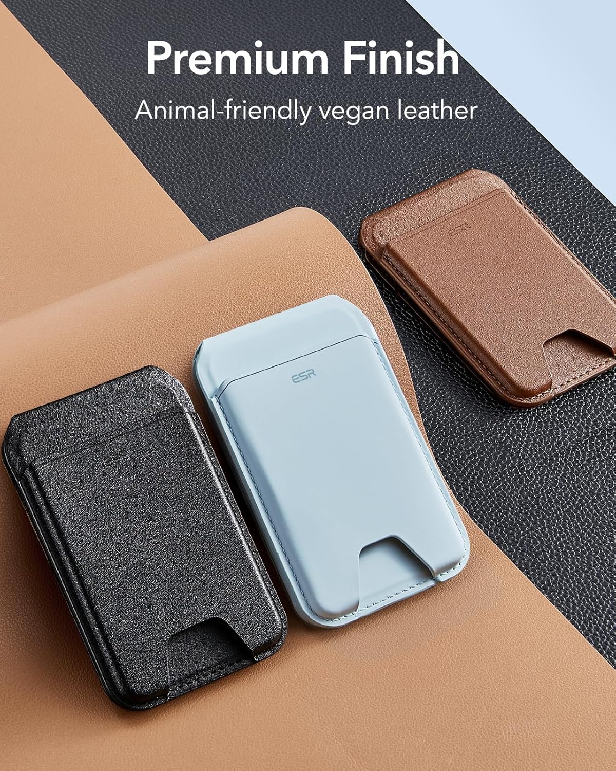 ESR MAGNETIC HALOLOCK VWGAN LEATHER WALLET STAND BROWN - Image 7