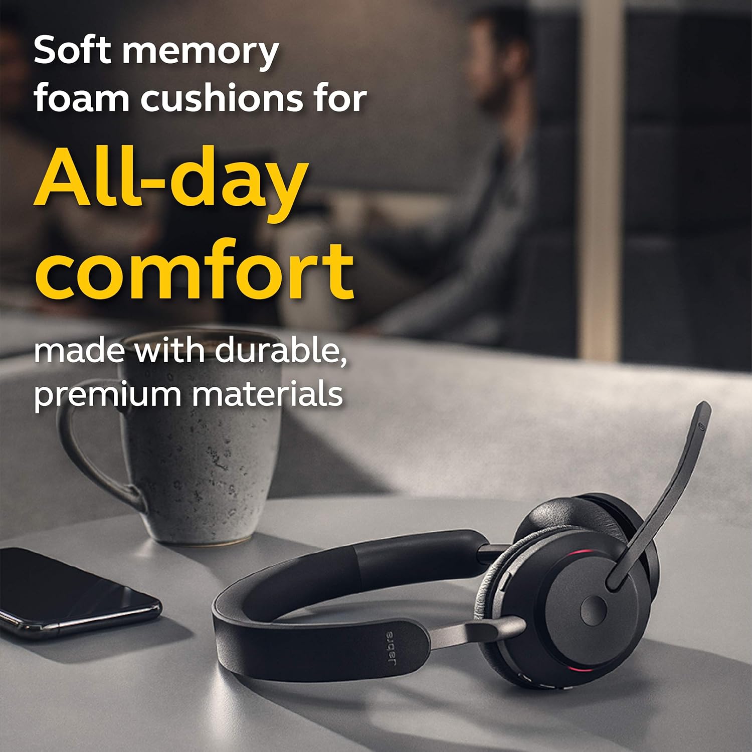 JABRA EVOLVE 2 65MS STEREO WIRELESS HEADSET USB A BLACK 26599-999-999 - Image 5