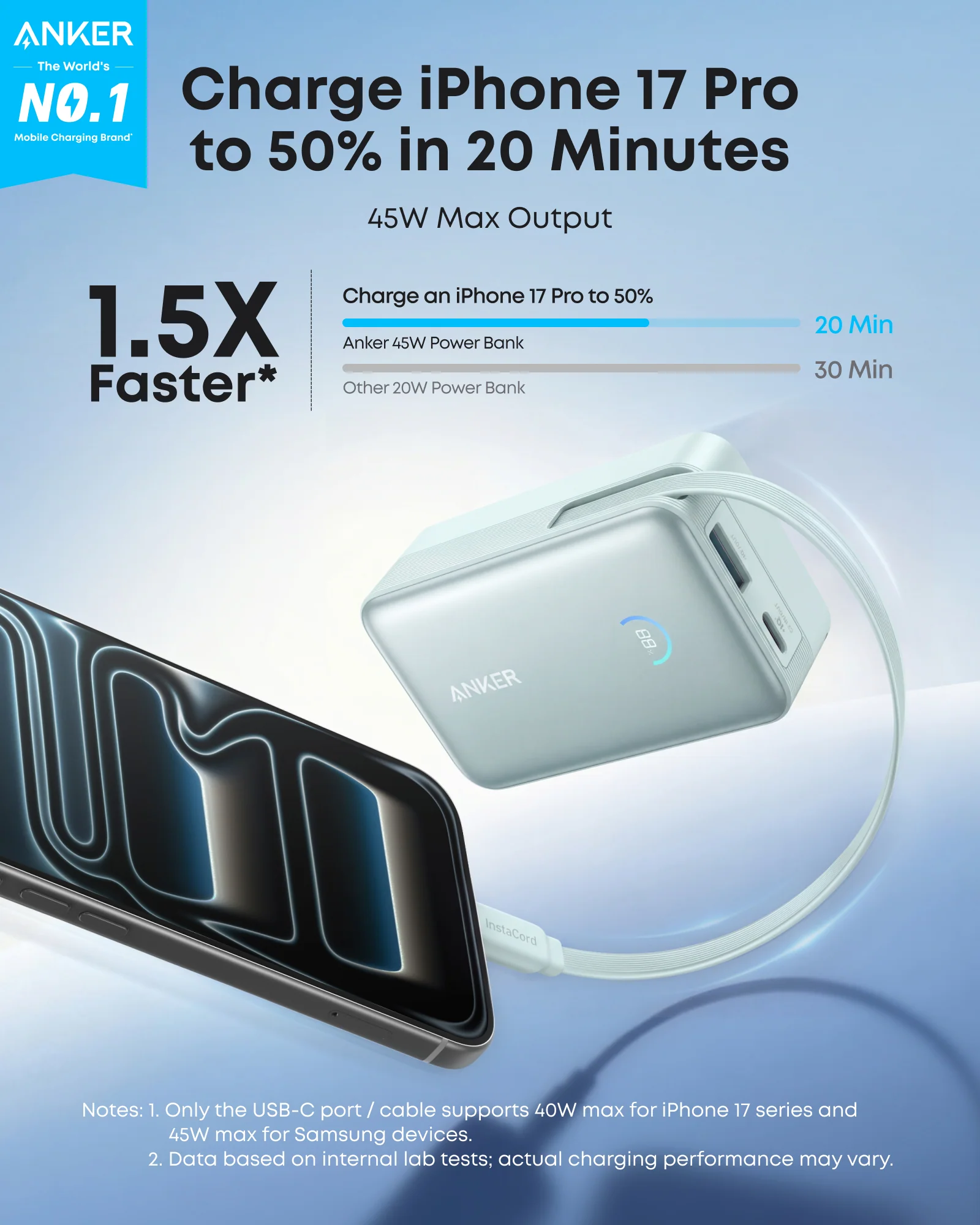 ANKER NANO POWER BANK 10K 45W USB-C CABLE GREEN A1638H61 - Image 3