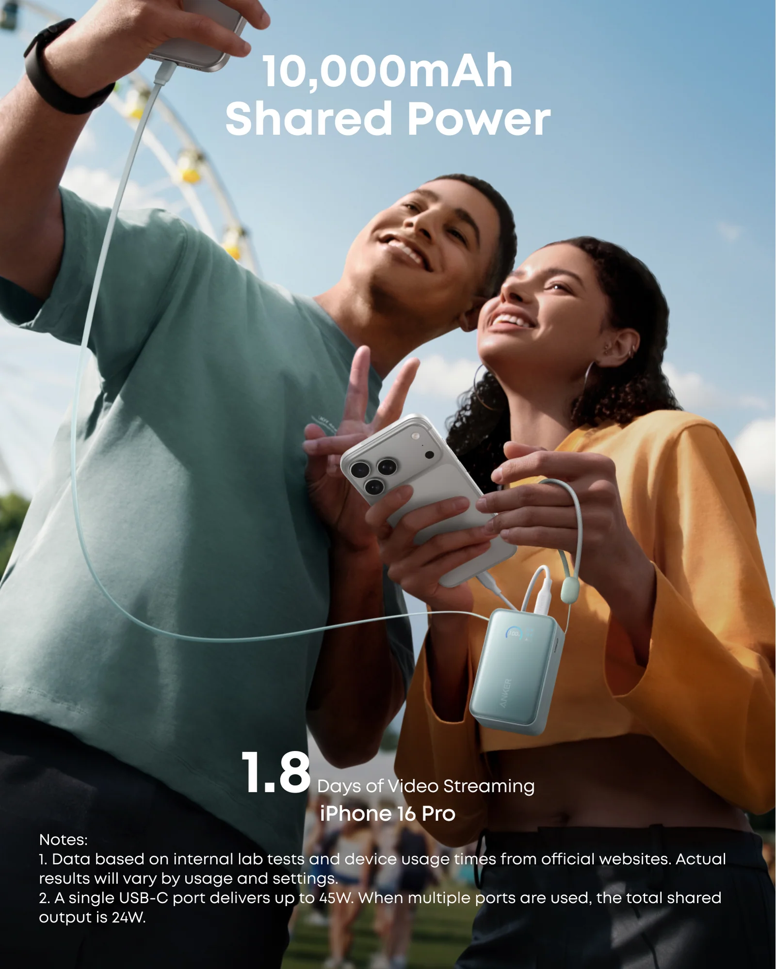 ANKER NANO POWER BANK 10K 45W USB-C CABLE GREEN A1638H61 - Image 6