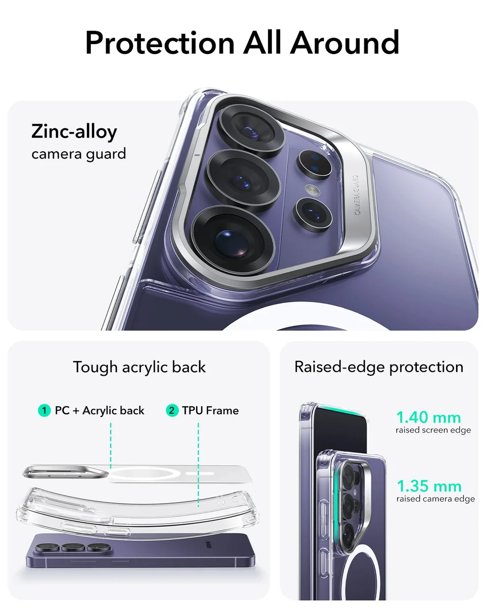 ESR CLASSIC HYBRID MAGNETIC CASE COMPATIBLE WITH S26 ULTRA CLEAR - Image 4