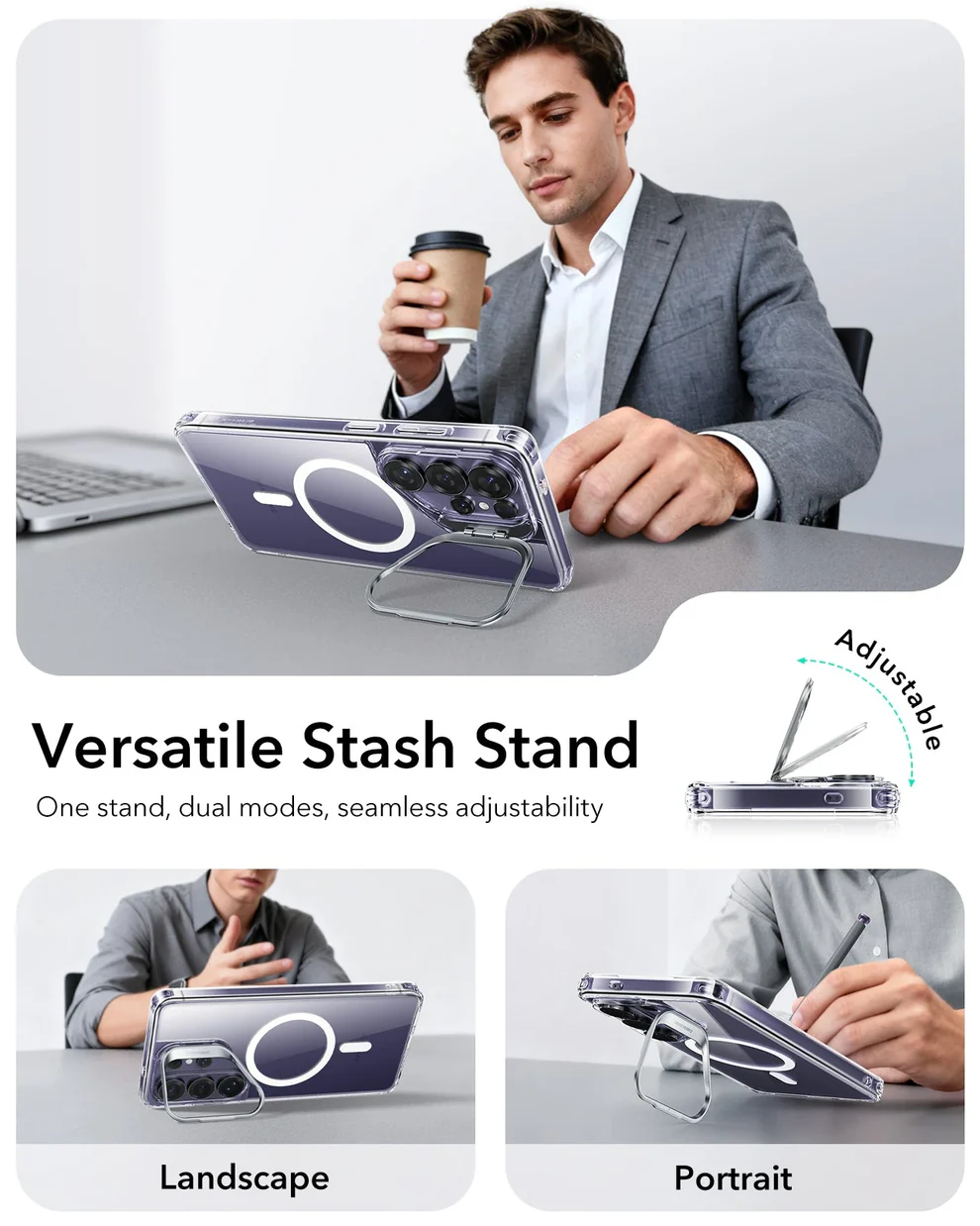 ESR CLASSIC HYBRID MAGNETIC CASE COMPATIBLE WITH S26 ULTRA CLEAR - Image 5