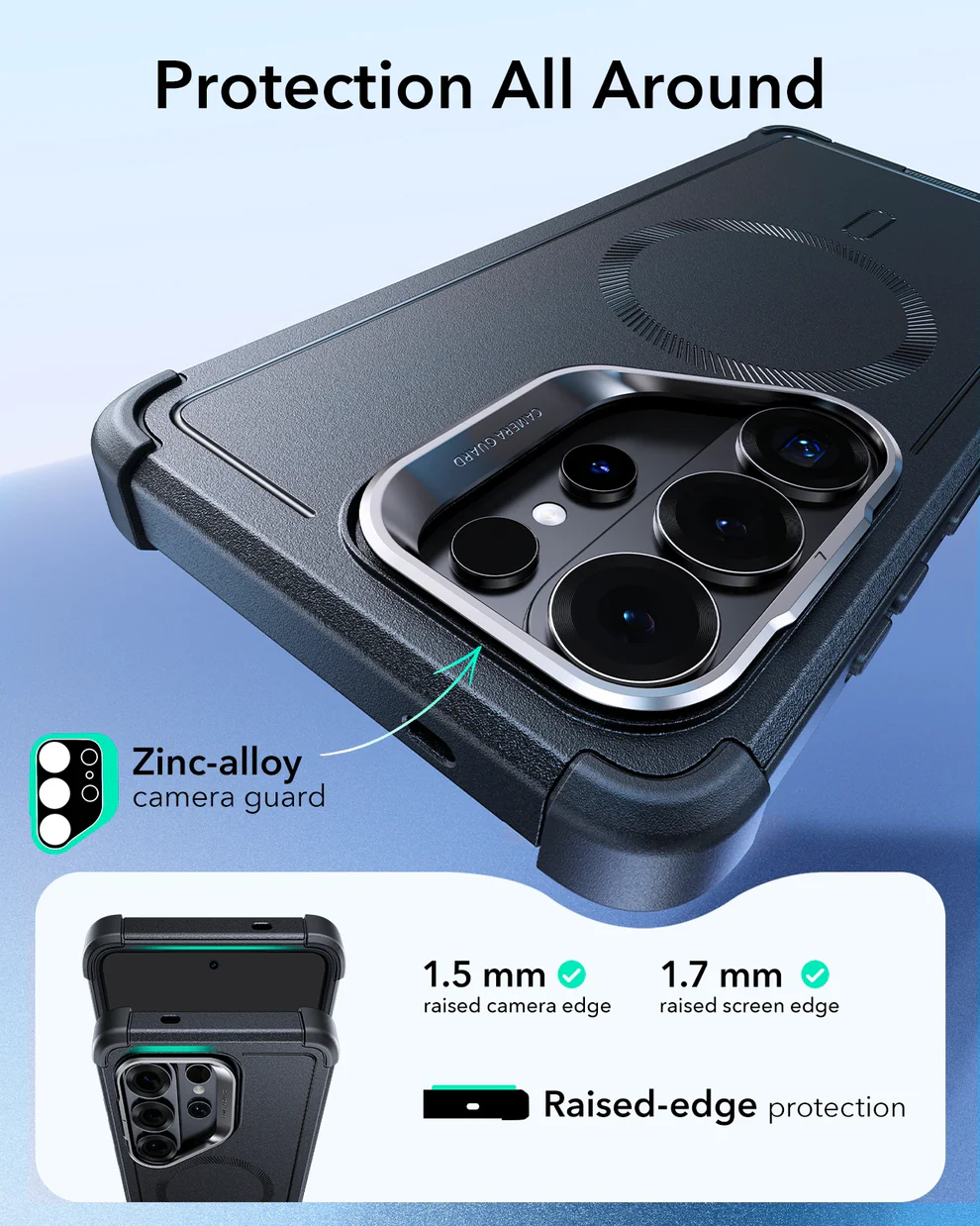 ESR CYBER TOUGH MAGNETIC CASE (STASH STAND) COMPATIBLE WITH S26 ULTRA BLACK - Image 2