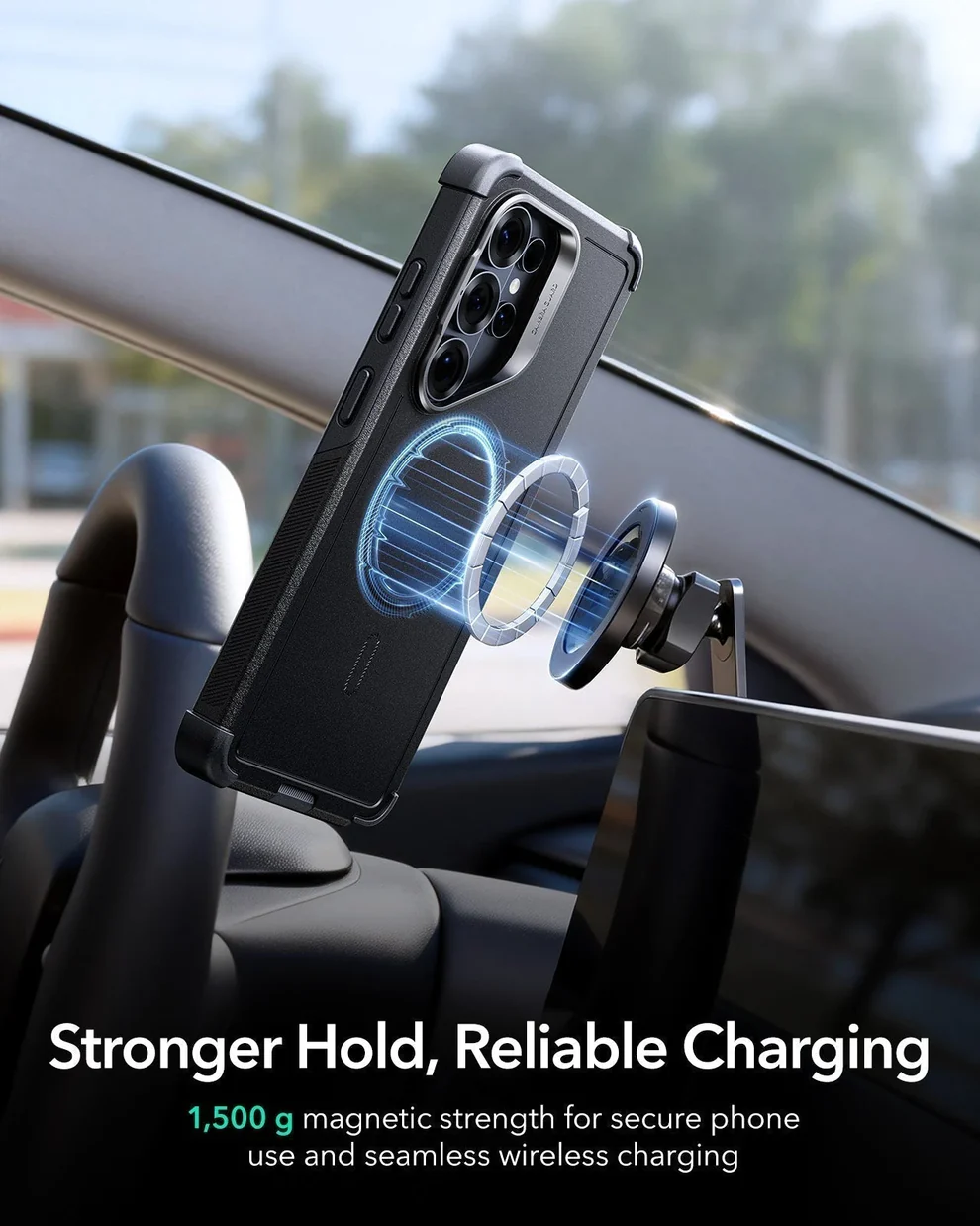 ESR CYBER TOUGH MAGNETIC CASE (STASH STAND) COMPATIBLE WITH S26 ULTRA BLACK - Image 6