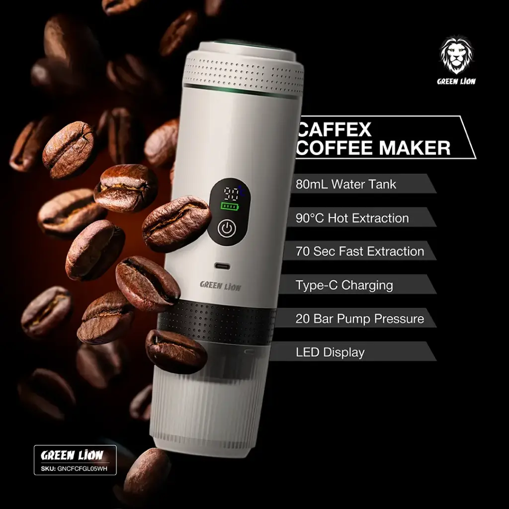 GREEN LION CAFFEX COFFEE MAKER 72W WHITE GNCFCFGL05WH - Image 2