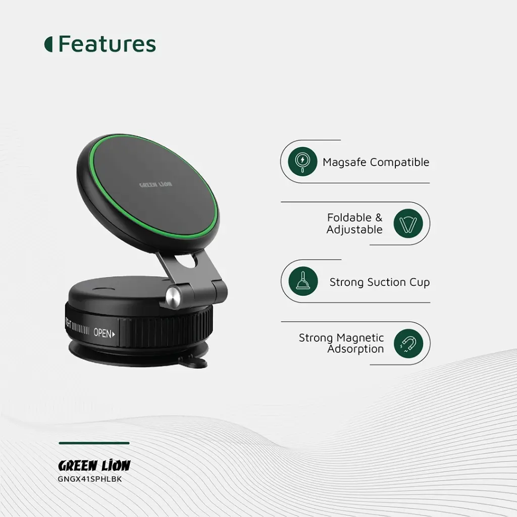 GREEN LION GX-41 MAGSAFE SUCTION PHONE HOLDER BLACK GNGX41SPHLBK - Image 3